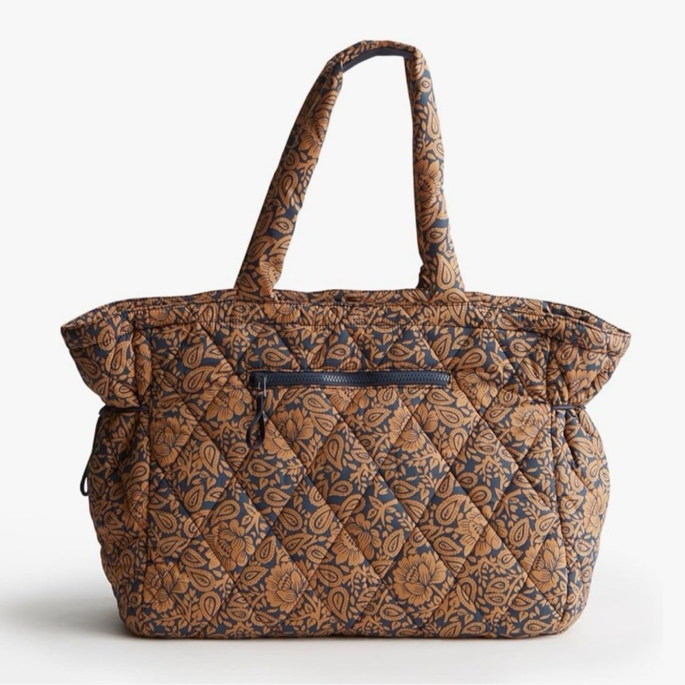 Vera Bradley Knollton Featherweight Travel Tote “Lotus Montage Roasted Pecan”